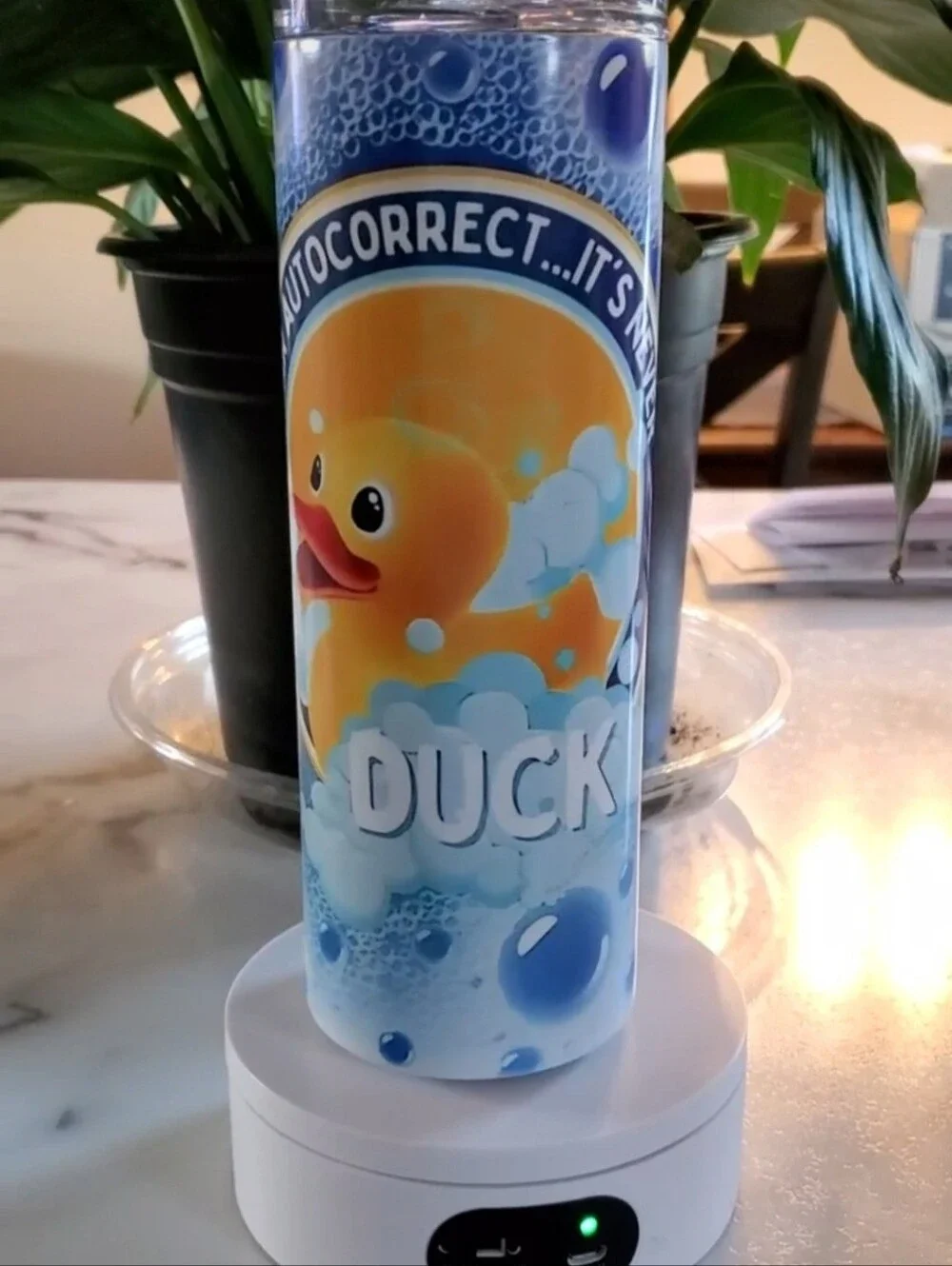 Dear Autocorrect....IT'S NEVER DUCK Bubble Bath 20oz Tumbler w/ duo lids 🎉sale